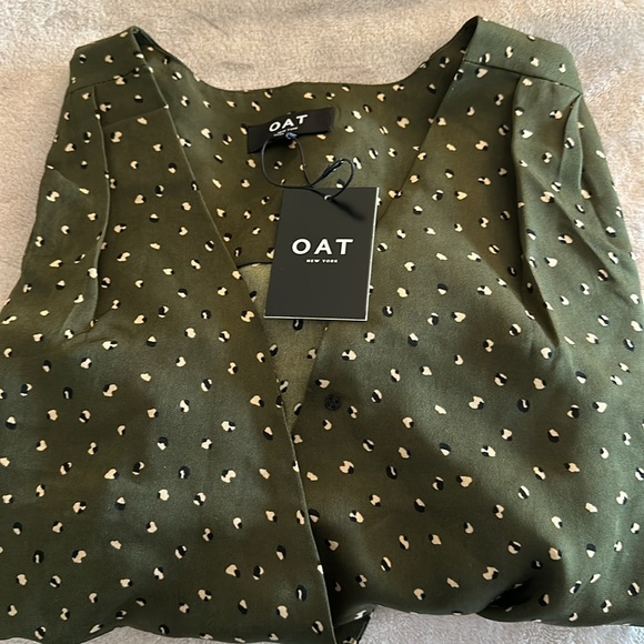 Oat New York Wrap / Peplum Style Women’s Blouse with Snap - M - BNWT - Picture 7 of 9